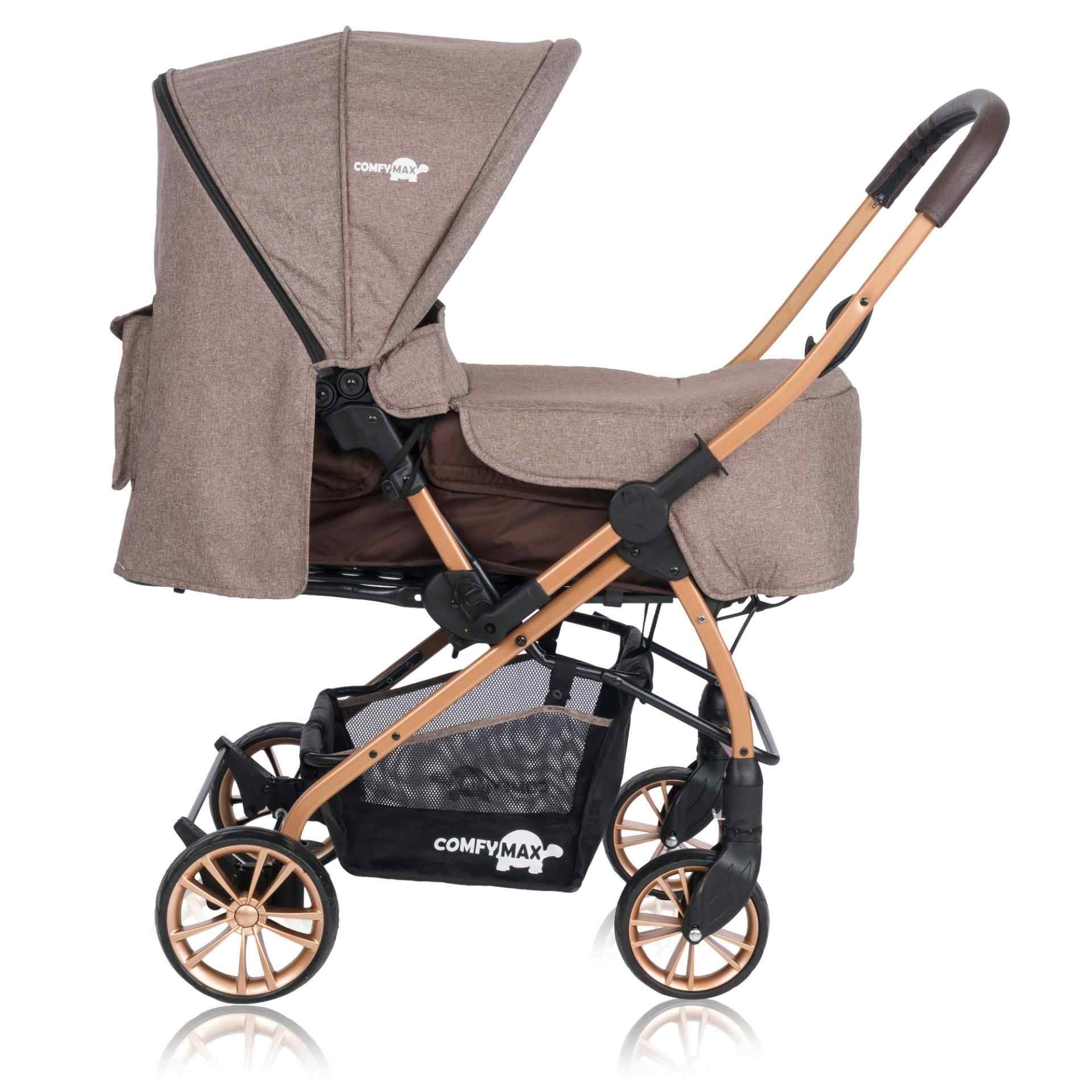 Comfymax Çift Yönlü Lüks Bebek Arabası Wood Brown TicaretJet Jet